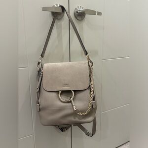 Like New Chloe Faye Leather Backpack Shoulder Bag Suede shoes purse